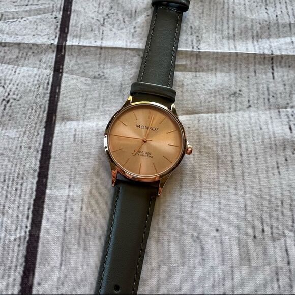 Monroe Classique Womens Leather Band Water Resistant Watch Brand New - Picture 4 of 7